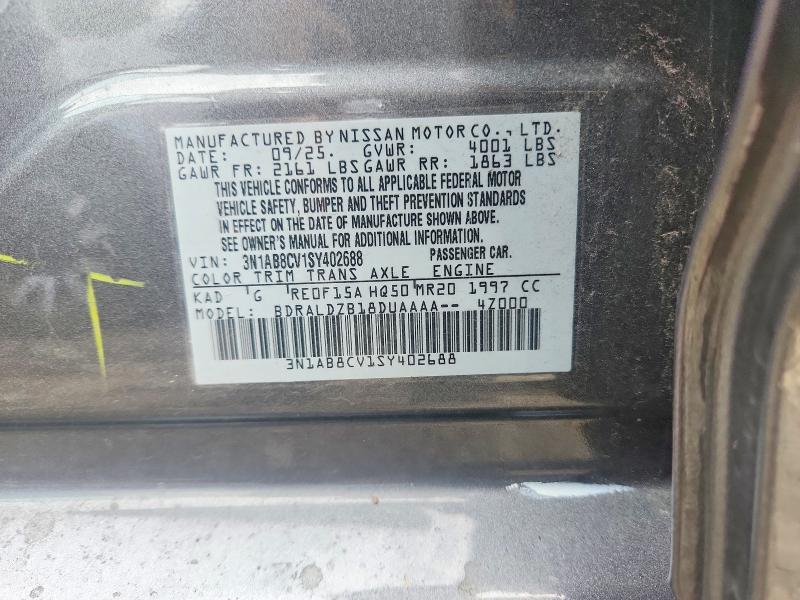 Продаж на аукціоні авто 2025 Nissan Sentra, vin: 3N1AB8CV1SY402688, номер лоту: 67912066