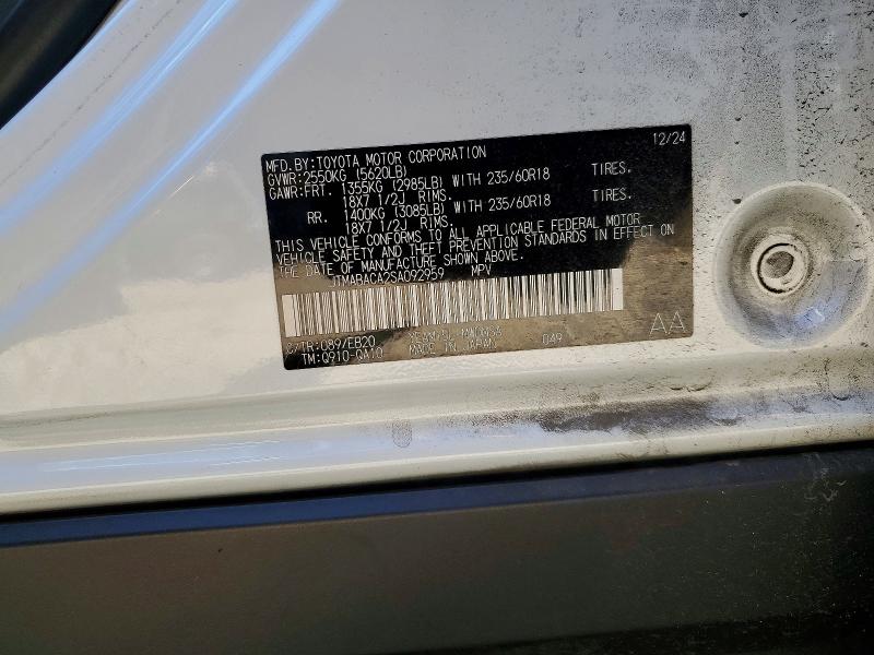 Продаж на аукціоні авто 2025 Toyota Bz4x, vin: JTMABACA2SA092959, номер лоту: 67435136