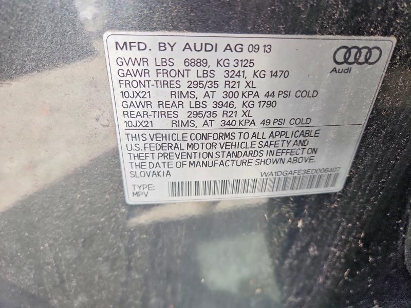 Aukcja sprzedaży 2014 Audi Q7, vin: WA1DGAFE3ED006407, numer aukcji: 68578656