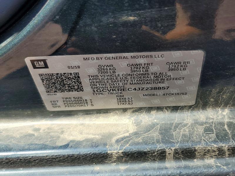 2018 Chevrolet Silverado მანქანა იყიდება აუქციონზე, vin: 1GCVKREC4JZ238857, აუქციონის ნომერი: 67528036