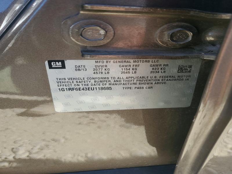 Aukcja sprzedaży 2014 Chevrolet Volt, vin: 1G1RF6E43EU118685, numer aukcji: 68881266