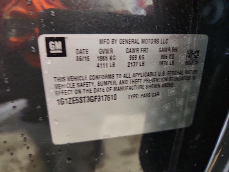 70523556 :رقم المزاد ، 1G1ZE5ST3GF317610 vin ، 2016 Chevrolet Malibu مزاد بيع