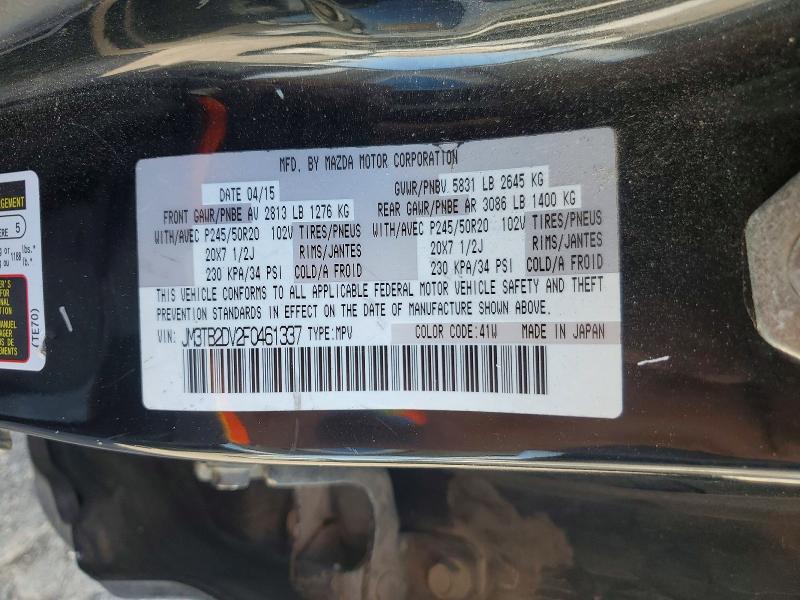 Auction sale of the 2015 Mazda Cx-9, vin: JM3TB2DV2F0461337, lot number: 70301246