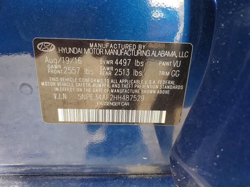 Aukcja sprzedaży 2017 Hyundai Sonata, vin: 5NPE34AF2HH487529, numer aukcji: 70434886