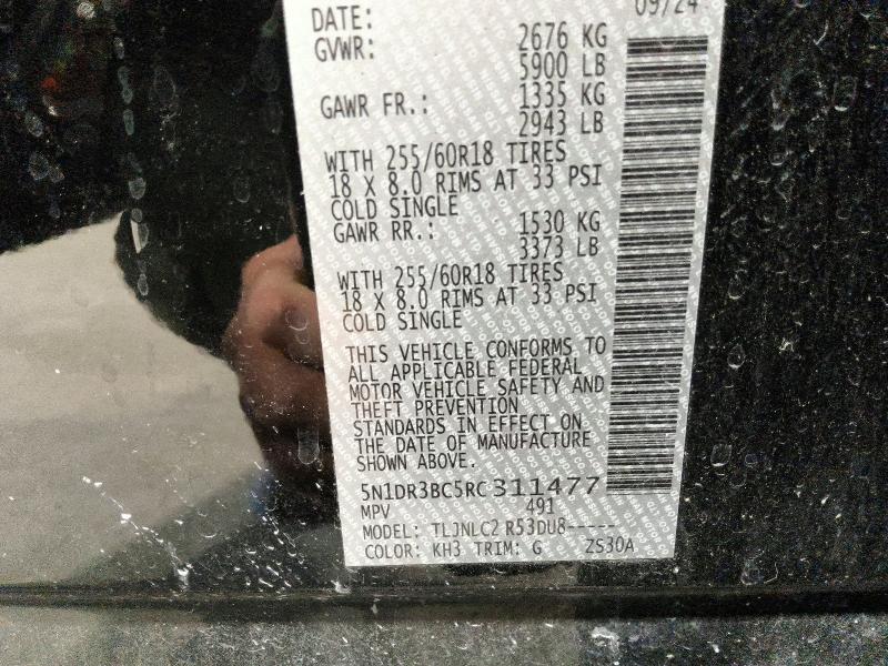 Auction sale of the 2024 Nissan Pathfinder, vin: 5N1DR3BC5RC311477, lot number: 70314266