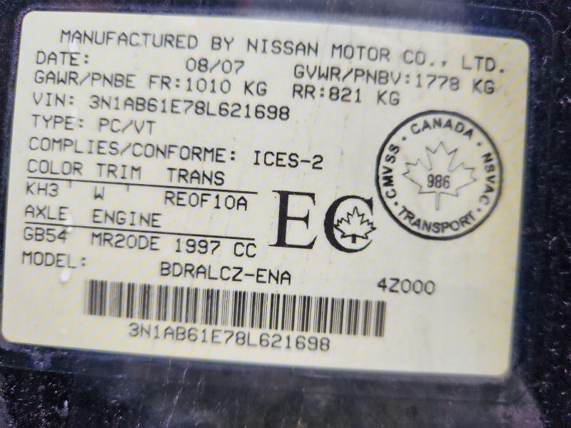 Продаж на аукціоні авто 2008 Nissan Sentra, vin: 3N1AB61E78L621698, номер лоту: 70076706