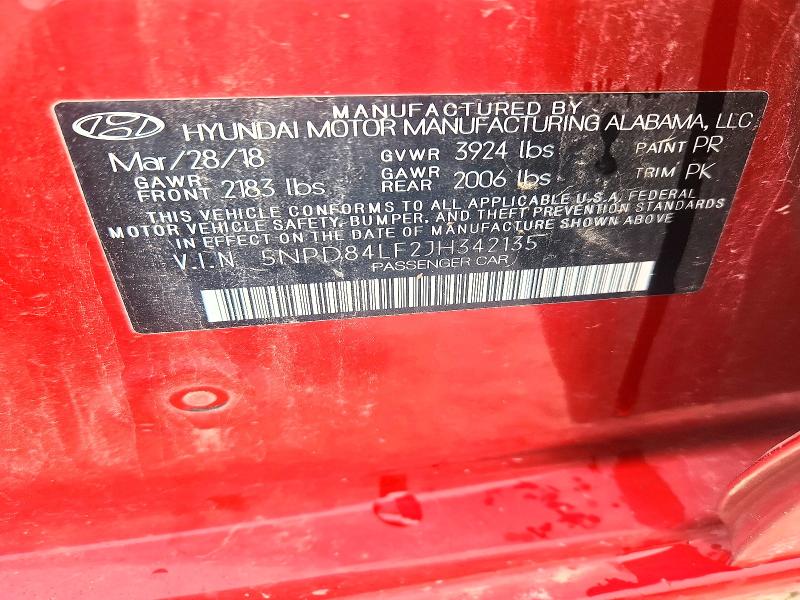 2018 Hyundai Elantra მანქანა იყიდება აუქციონზე, vin: 5NPD84LF2JH342135, აუქციონის ნომერი: 70421256