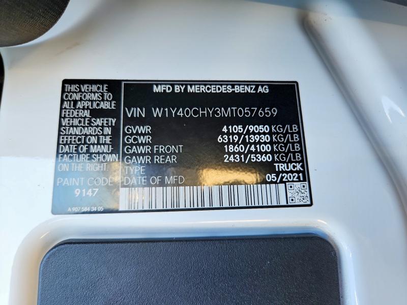 Продаж на аукціоні авто 2021 Mercedes-benz Sprinter, vin: W1Y40CHY3MT057659, номер лоту: 69876886
