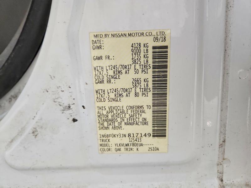 2018 Nissan Nv 2500 Hd მანქანა იყიდება აუქციონზე, vin: 1N6BF0KY3JN817149, აუქციონის ნომერი: 71518756