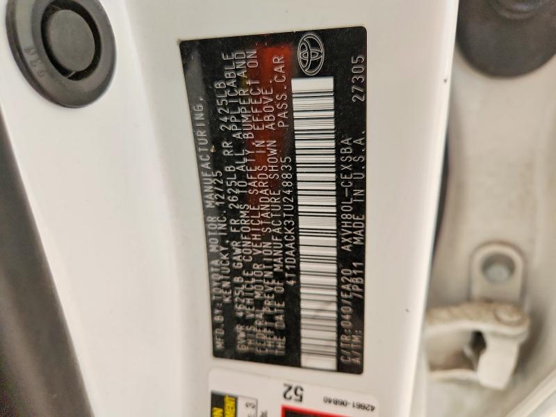 Aukcja sprzedaży 2026 Toyota Camry, vin: 4T1DAACK3TU248835, numer aukcji: 71038256