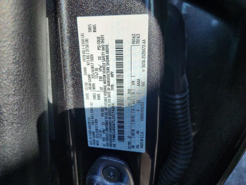 Продажа на аукционе авто 2020 Ford Escape, vin: 1FMCU0G67LUC74266, номер лота: 70741316