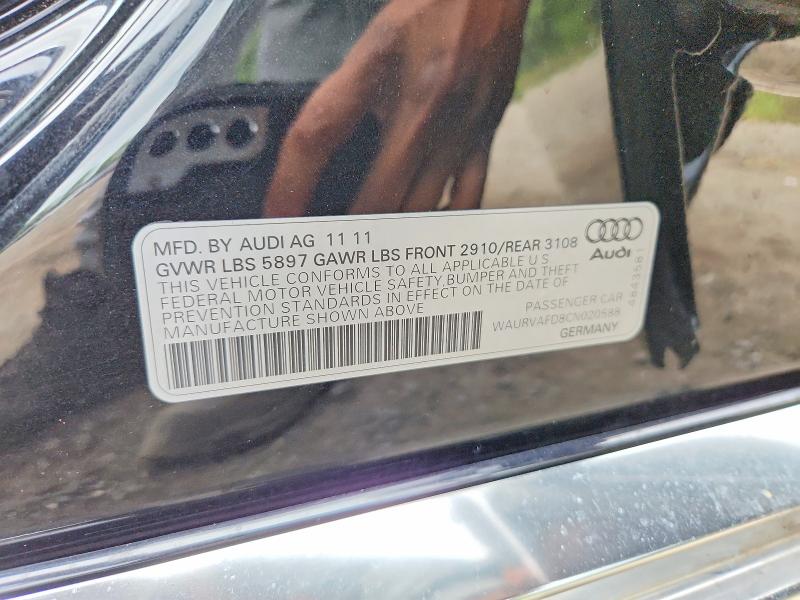 Aukcja sprzedaży 2012 Audi A8, vin: WAURVAFD8CN020588, numer aukcji: 69200036