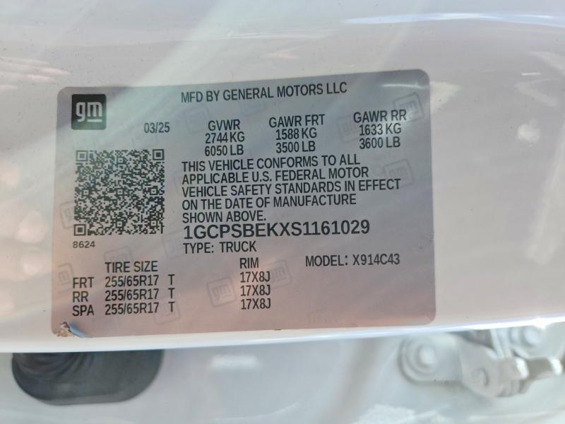 Продажа на аукционе авто 2025 Chevrolet Colorado, vin: 1GCPSBEKXS1161029, номер лота: 69537786