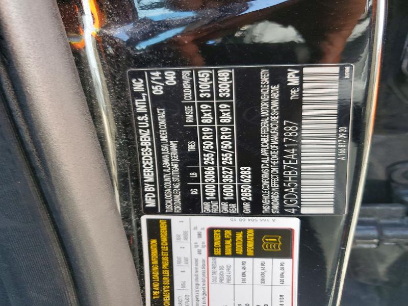 Продаж на аукціоні авто 2014 Mercedes-benz Ml, vin: 4JGDA5HB7EA417887, номер лоту: 69977116