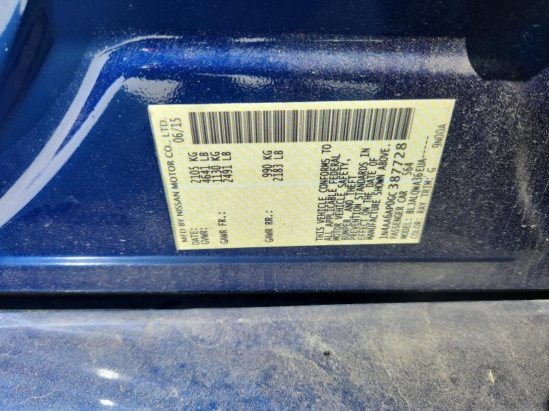 2016 Nissan Maxima მანქანა იყიდება აუქციონზე, vin: 1N4AA6AP0GC387728, აუქციონის ნომერი: 67979366