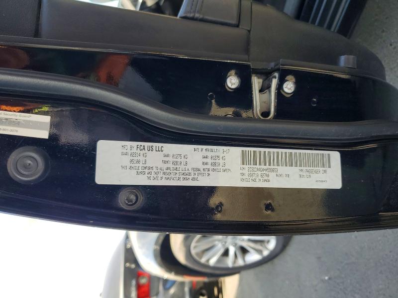 Auction sale of the 2017 Chrysler 300, vin: 2C3CCAAGXHH599653        , lot number: 68800736