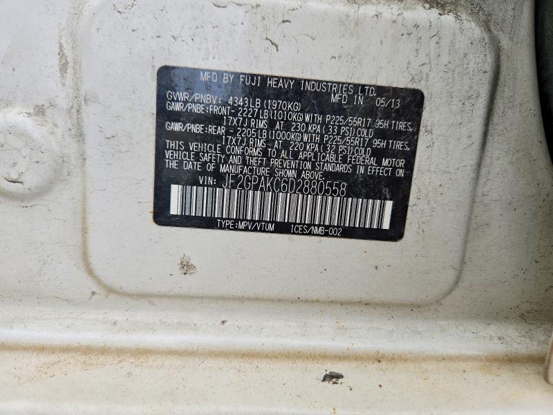 Продаж на аукціоні авто 2013 Subaru Xv Crosstrek, vin: JF2GPAKC6D2880558, номер лоту: 67012566