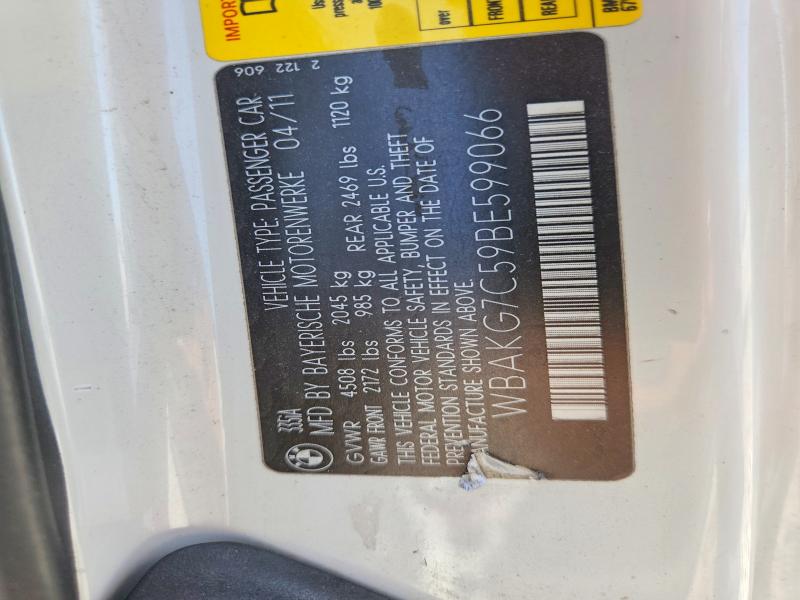 69031826 :رقم المزاد ، WBAKG7C59BE599066 vin ، 2011 Bmw 335 مزاد بيع