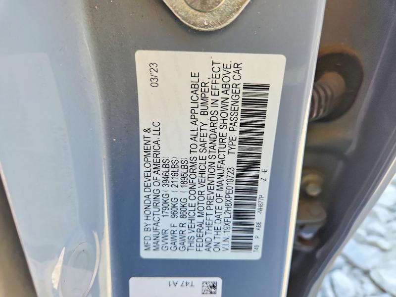 2023 Honda Civic მანქანა იყიდება აუქციონზე, vin: 19XFL2H8XPE010723, აუქციონის ნომერი: 69562466