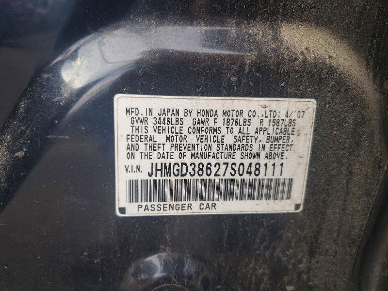 2007 Honda Fit მანქანა იყიდება აუქციონზე, vin: JHMGD38627S048111, აუქციონის ნომერი: 67424746