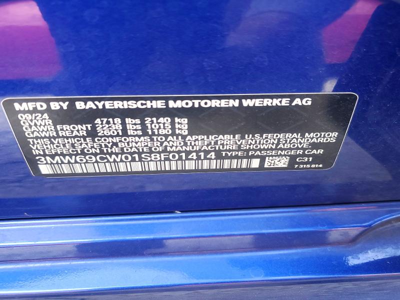 69372146 :رقم المزاد ، 3MW69CW01S8F01414 vin ، 2025 Bmw 330i مزاد بيع