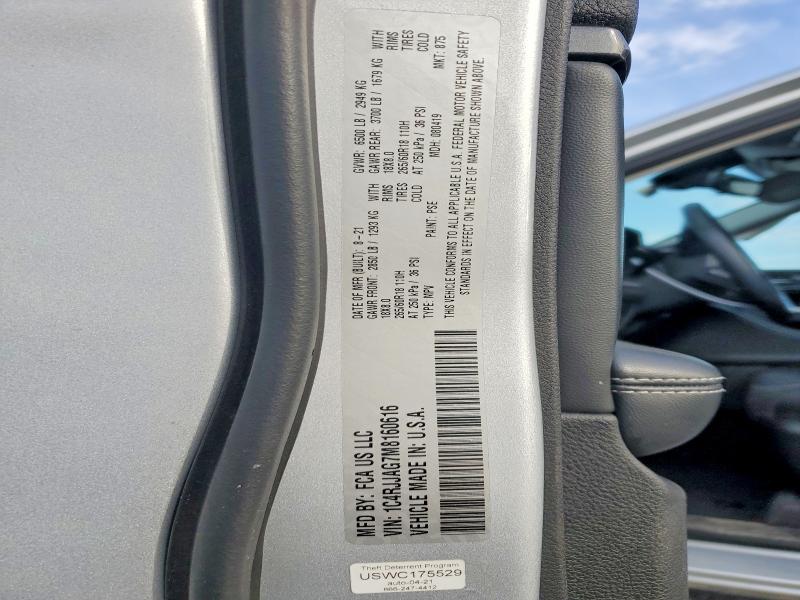 Aukcja sprzedaży 2021 Jeep Grand Cherokee, vin: 1C4RJJAG7M8160616, numer aukcji: 68343616