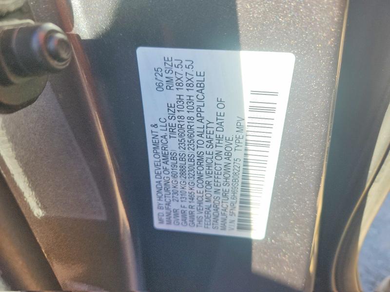 Aukcja sprzedaży 2025 Honda Odyssey, vin: 5FNRL6H69SB082275, numer aukcji: 68963306