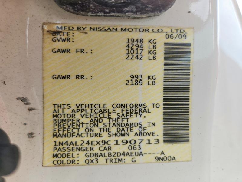 Продаж на аукціоні авто 2009 Nissan Altima, vin: 1N4AL24EX9C190713, номер лоту: 66715956