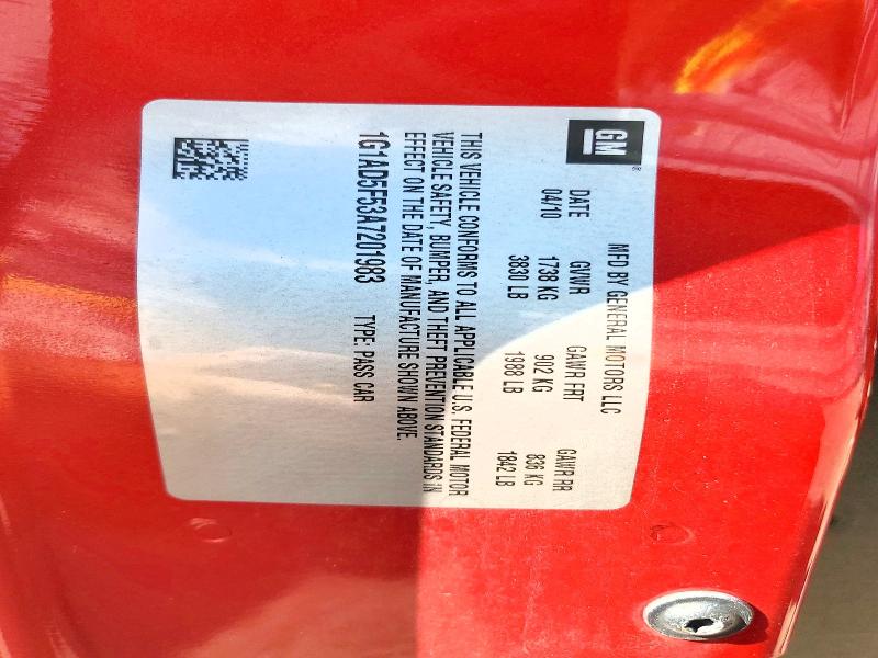 Продаж на аукціоні авто 2010 Chevrolet Cobalt, vin: 1G1AD5F53A7201983, номер лоту: 68985616