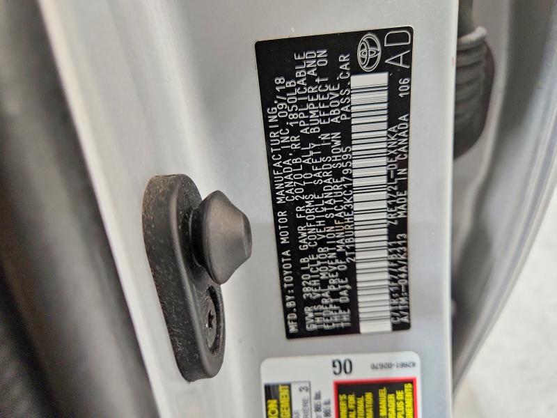 Aukcja sprzedaży 2019 Toyota Corolla, vin: 2T1BURHE3KC179595, numer aukcji: 68599626
