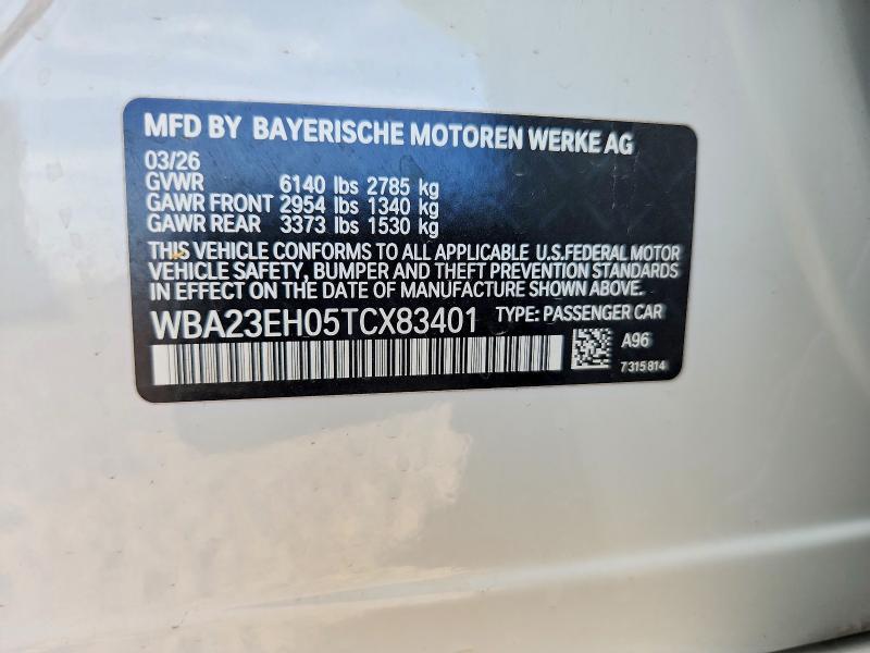 Продаж на аукціоні авто 2026 Bmw 740, vin: WBA23EH05TCX83401, номер лоту: 69615576