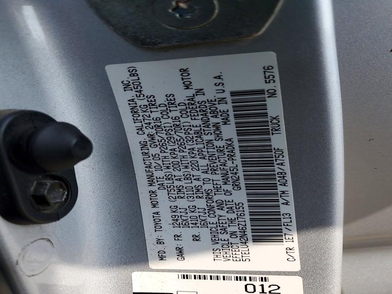 Aukcja sprzedaży 2006 Toyota Tacoma, vin: 5TELU42N46Z176155, numer aukcji: 69334096
