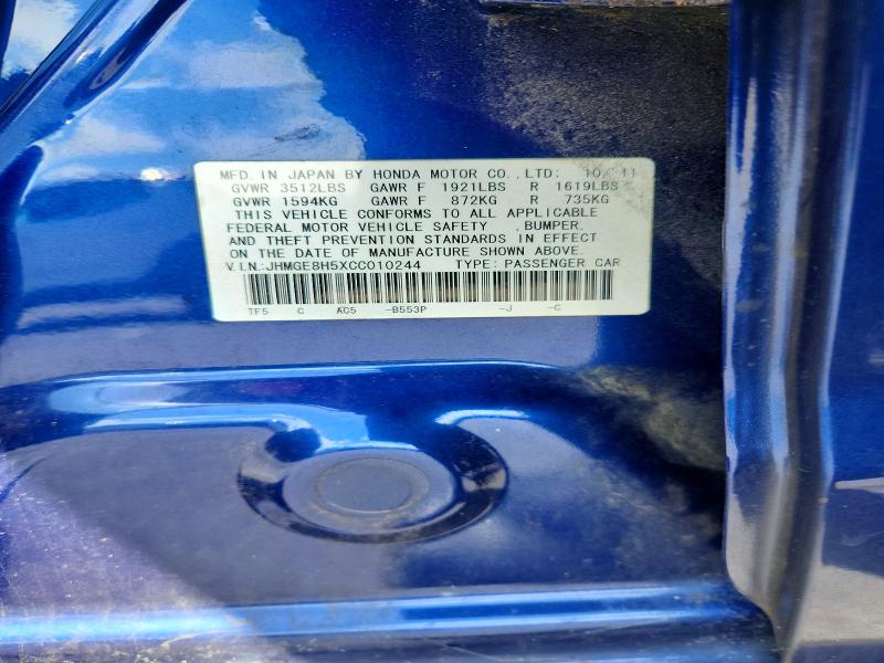 Продажа на аукционе авто 2012 Honda Fit, vin: JHMGE8H5XCC010244, номер лота: 68732216