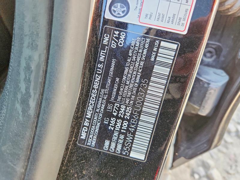 Aukcja sprzedaży 2015 Mercedes-benz C, vin: 55SWF4KB6FU003735, numer aukcji: 68091326