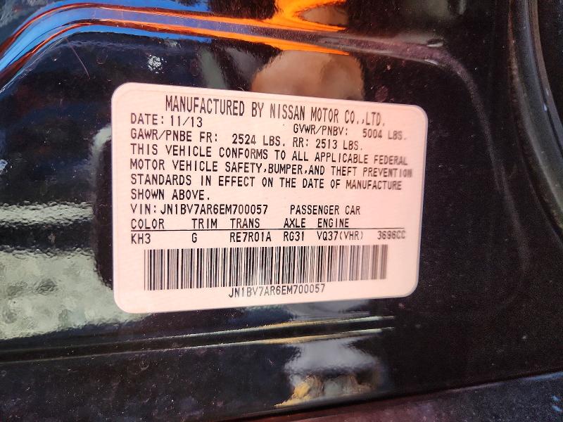 69580356 :رقم المزاد ، JN1BV7AR6EM700057 vin ، 2014 Infiniti Q50 مزاد بيع