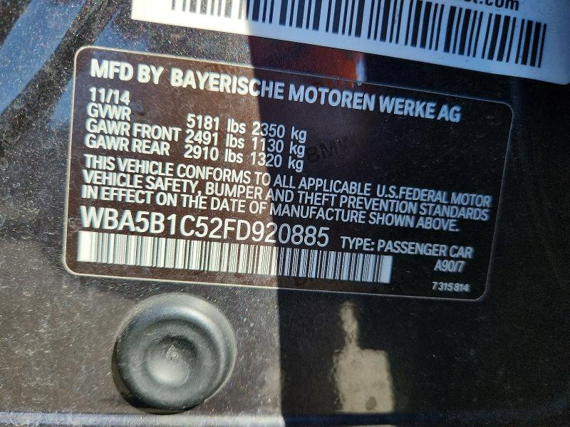 68383366 :رقم المزاد ، WBA5B1C52FD920885 vin ، 2015 Bmw 535 مزاد بيع