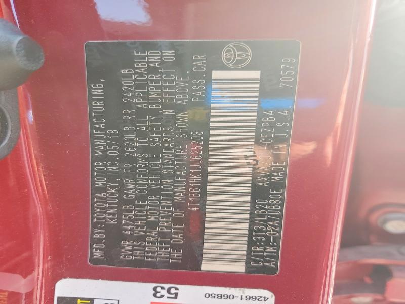 2018 Toyota Camry მანქანა იყიდება აუქციონზე, vin: 4T1B61HK1JU625208, აუქციონის ნომერი: 69637156
