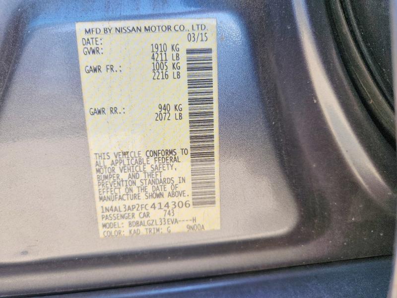 Продажа на аукционе авто 2015 Nissan Altima, vin: 1N4AL3AP2FC414306, номер лота: 67399996