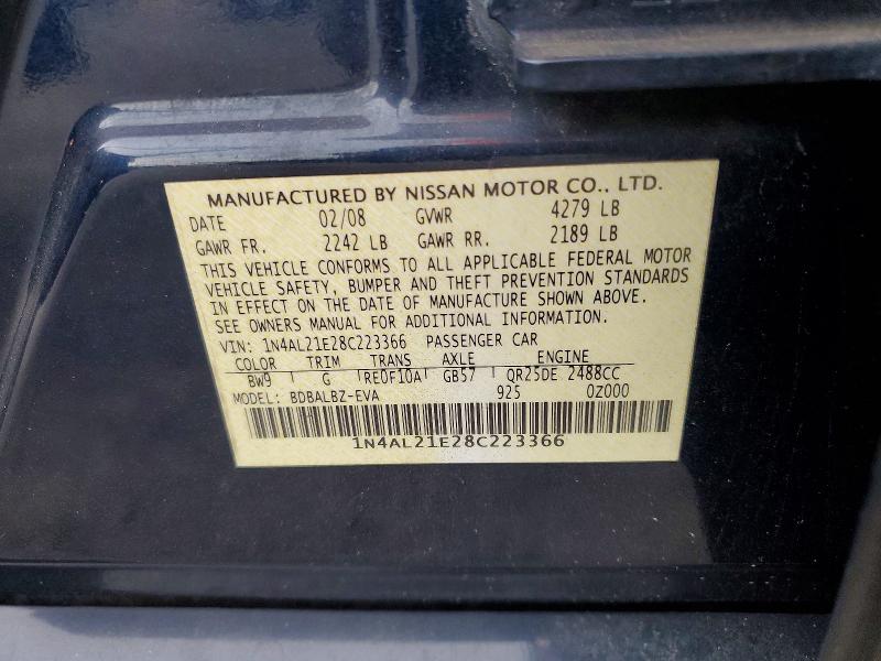 Продаж на аукціоні авто 2008 Nissan Altima, vin: 1N4AL21E28C223366, номер лоту: 69711526