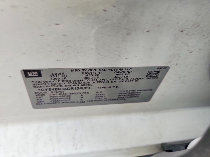 Aukcja sprzedaży 2016 Cadillac Escalade, vin: 1GYS4BKJ4GR154029, numer aukcji: 70292996