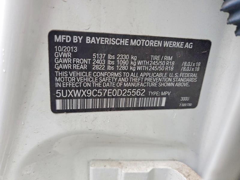 2014 Bmw X3 მანქანა იყიდება აუქციონზე, vin: 5UXWX9C57E0D25562, აუქციონის ნომერი: 70281446
