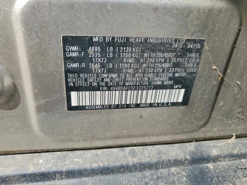 68363596 :رقم المزاد ، 4S4BSAFC5F3325272 vin ، 2015 Subaru Outback مزاد بيع