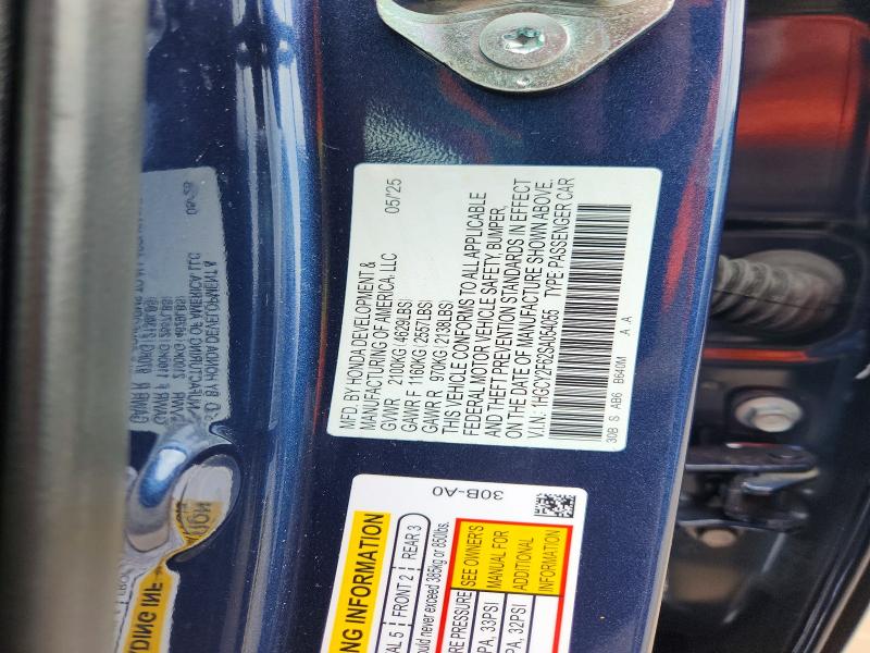 Aukcja sprzedaży 2025 Honda Accord, vin: 1HGCY2F62SA054055, numer aukcji: 69589166