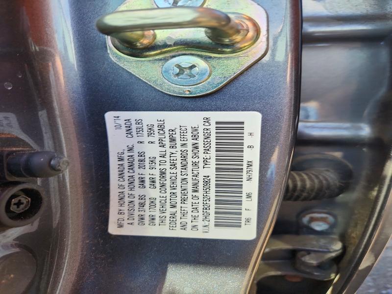 70115426 :رقم المزاد ، 2HGFB2F52FH509824 vin ، 2015 Honda Civic مزاد بيع