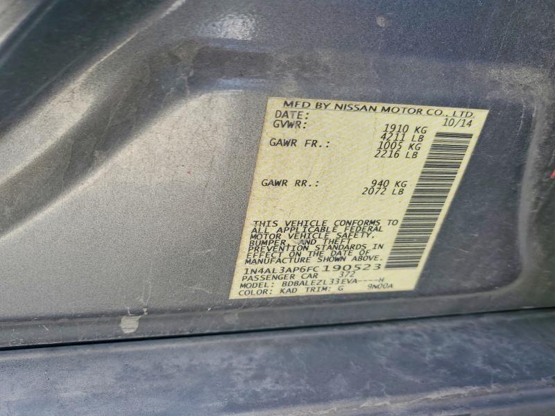 Продаж на аукціоні авто 2015 Nissan Altima, vin: 1N4AL3AP6FC190523, номер лоту: 67909646
