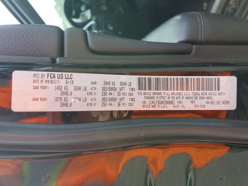 Aukcja sprzedaży 2019 Jeep Grand Cherokee, vin: 1C4RJFBGXKC808861, numer aukcji: 70504346