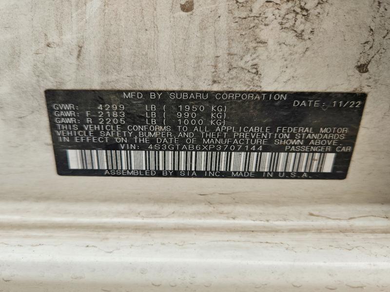 2023 Subaru Impreza მანქანა იყიდება აუქციონზე, vin: 4S3GTAB6XP3707144, აუქციონის ნომერი: 66890416