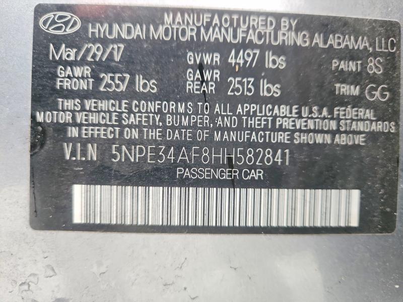Продажа на аукционе авто 2017 Hyundai Sonata, vin: 5NPE34AF8HH582841, номер лота: 69244776