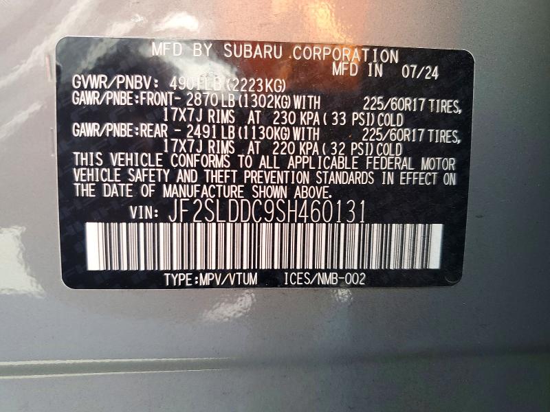 Продаж на аукціоні авто 2025 Subaru Forester, vin: JF2SLDDC9SH460131, номер лоту: 68337356