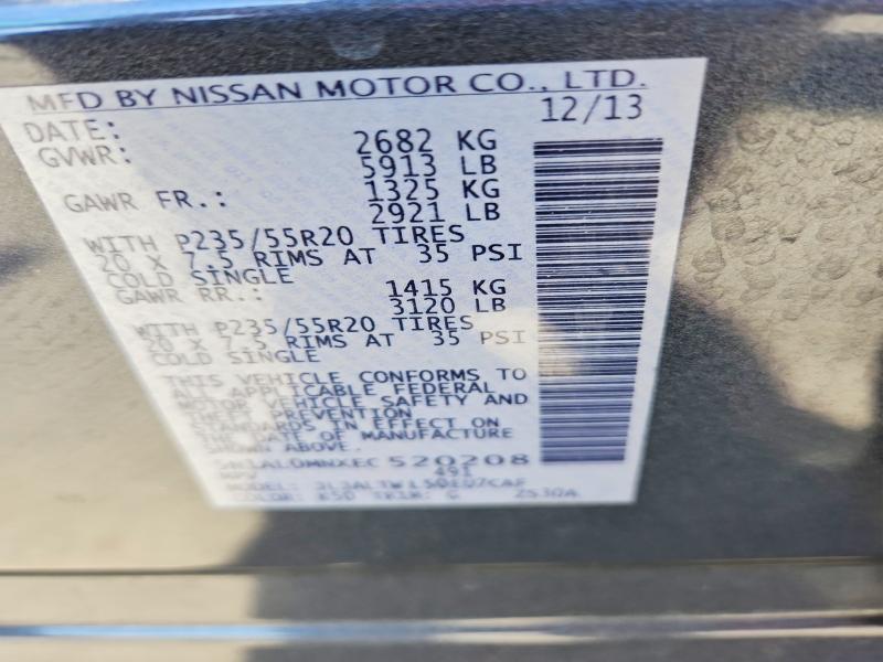 2014 Infiniti Qx60 მანქანა იყიდება აუქციონზე, vin: 5N1AL0MNXEC520208, აუქციონის ნომერი: 67522166